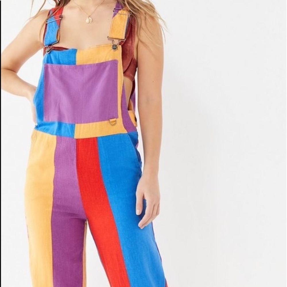 Urban Outfitters Willie Linen Colorblock Overall